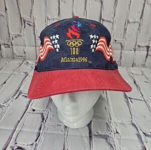 Vintage 1996 Atlanta‎ Olympics Metal Strap One Size Fits Most Blue Stitched Logo